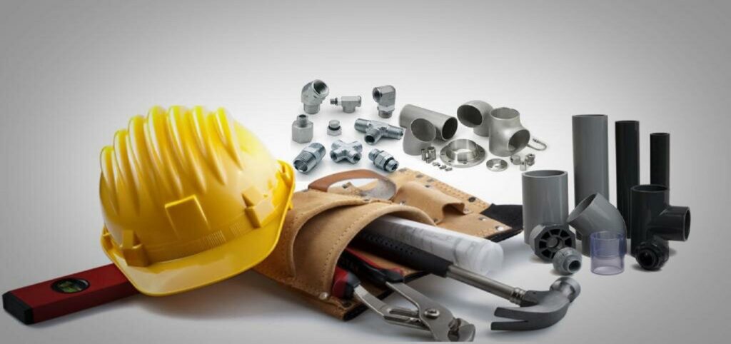 Industrial safety hardhat maintenance tool belt and stainless steel pipe fittings by Nova Beltech