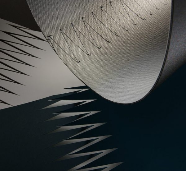 Custom conveyor belt finger splicing and reinforced seam stitching joint detail by Nova Beltech