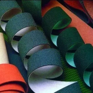 Dimpled textured green rubber roller covering coil and friction lagging wrap by Nova Beltech
